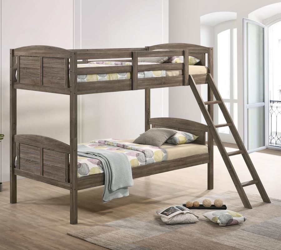 Flynn Twin over Twin Bunk Bed Weathered Brown_0