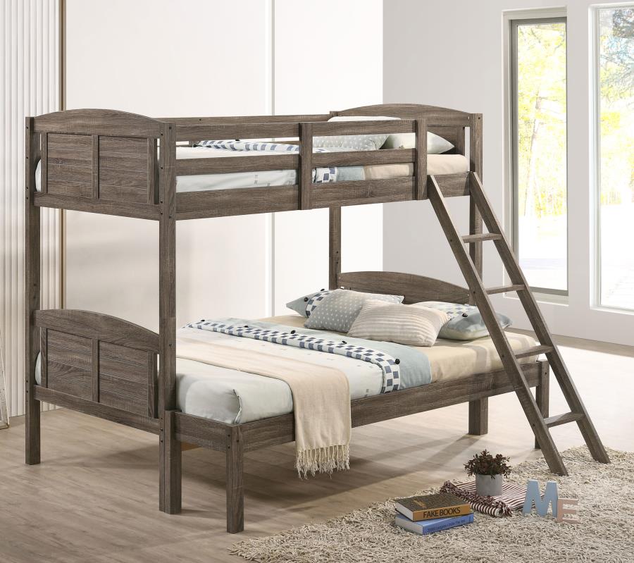 Flynn Twin over Full Bunk Bed Weathered Brown_0