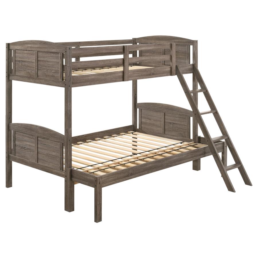 Flynn Twin over Full Bunk Bed Weathered Brown_1