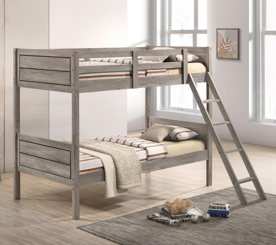 Ryder Twin over Twin Bunk Bed Weathered Taupe_0
