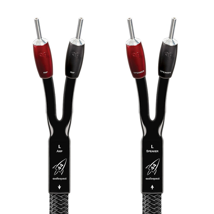 AudioQuest - Rocket 44 10' Single Full-Range Speaker Cable, Silver Banana Connectors - Silver/Black_1