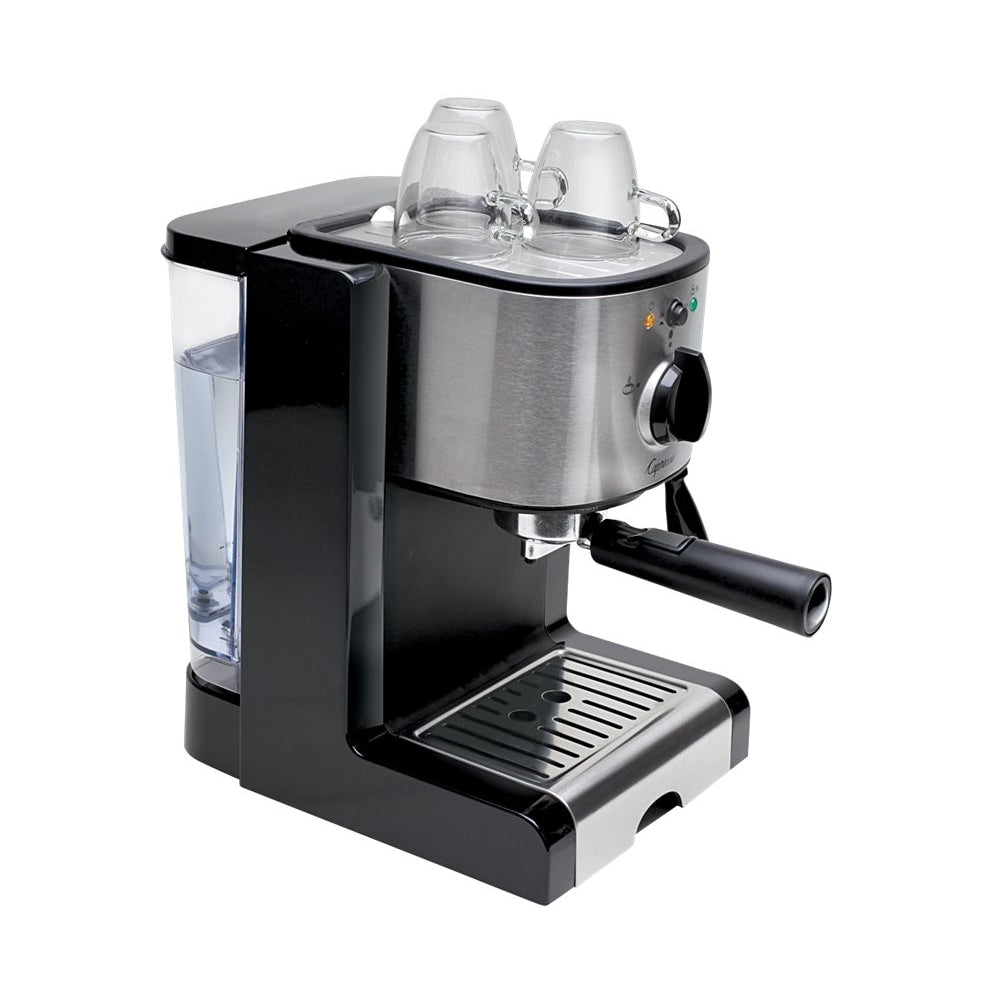 Capresso - EC100 Espresso Machine with 15 bars of pressure, Milk Frother and Thermoblock heating system - Black/stainless steel_4