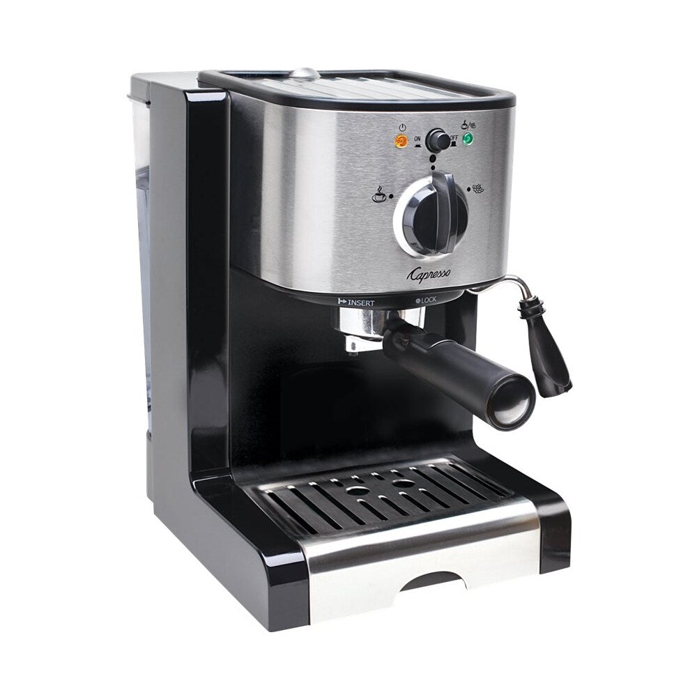 Capresso - EC100 Espresso Machine with 15 bars of pressure, Milk Frother and Thermoblock heating system - Black/stainless steel_3
