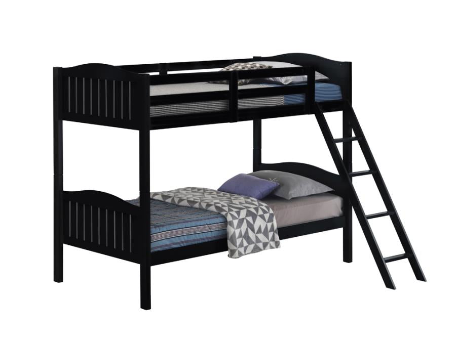Littleton Twin/Twin Bunk Bed with Ladder Black_1