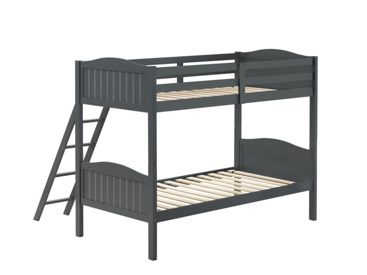 Littleton Twin/Twin Bunk Bed with Ladder Grey_3