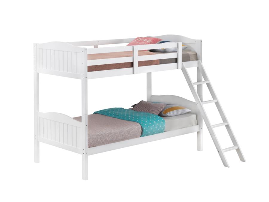 Littleton Twin/Twin Bunk Bed with Ladder White_1