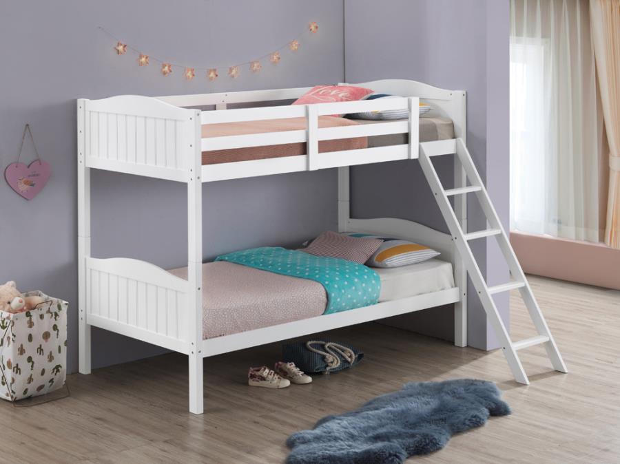 Littleton Twin/Twin Bunk Bed with Ladder White_0