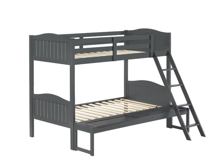 Littleton Twin/Full Bunk Bed with Ladder Grey_2