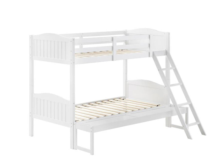 Littleton Twin/Full Bunk Bed with Ladder White_2