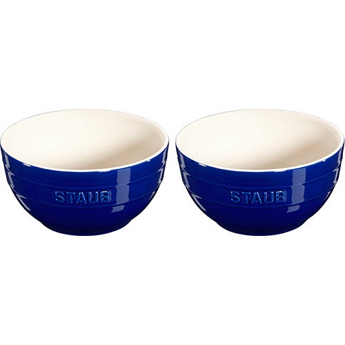 2pc Ceramic Large Universal Bowl Set Dark Blue_0