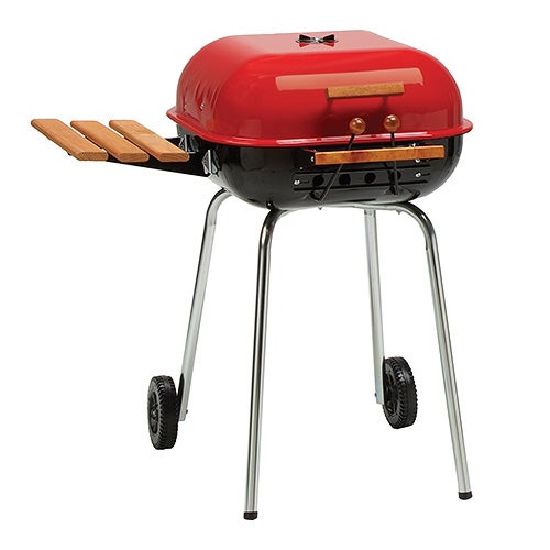Swinger Charcoal Grill with Side Shelf Red_0