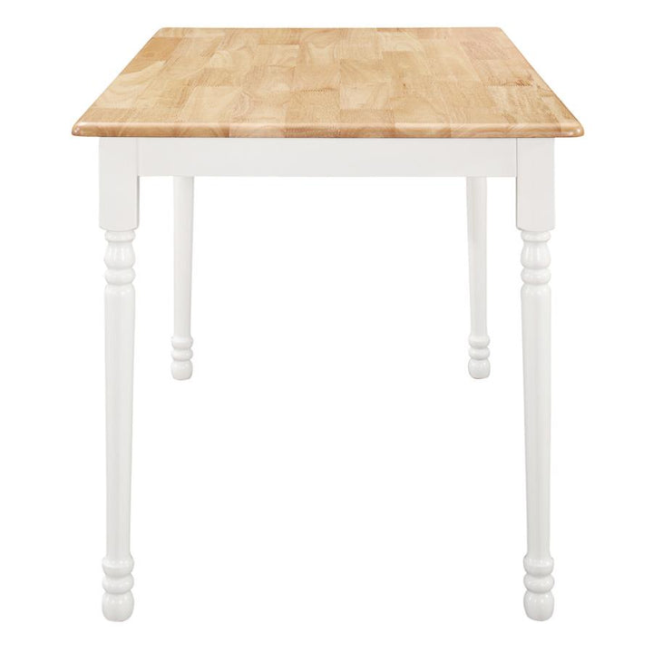 Rectangle Dining Table Natural Brown and White_6