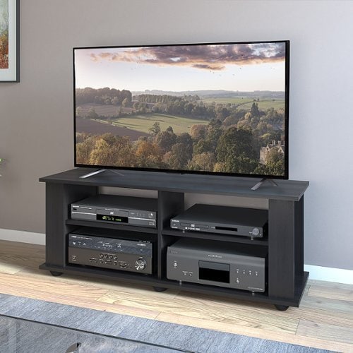 CorLiving - Fillmore Black Wooden TV Stand, for TVs up to 55" - Ravenwood Black_0
