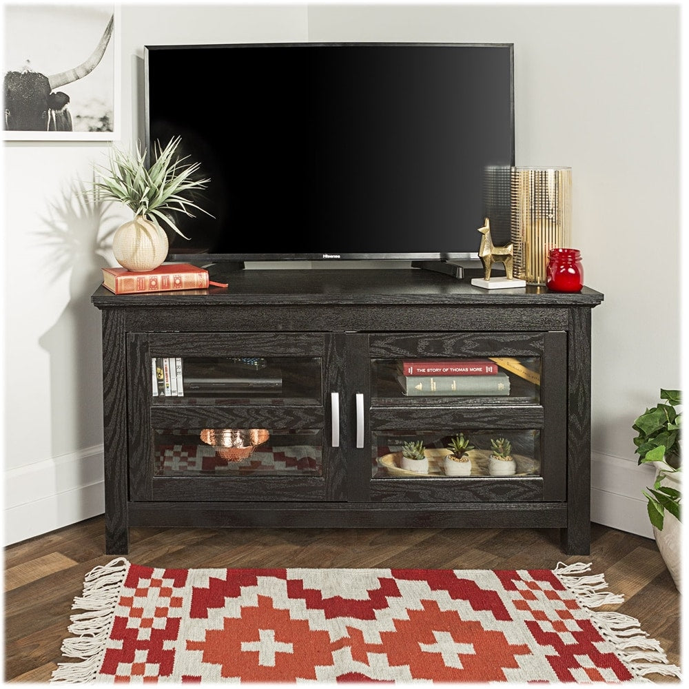 Walker Edison - Corner TV Cabinet for Most TVs Up to 48" - Black_5