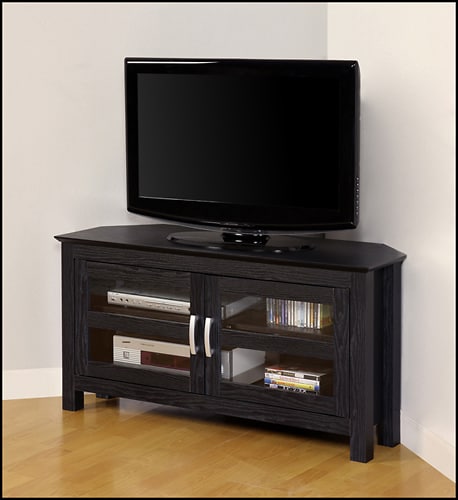 Walker Edison - Corner TV Cabinet for Most TVs Up to 48" - Black_8