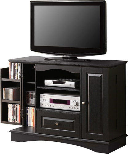 Walker Edison - Rustic Traditional TV Stand Cabinet for Most TVs Up to 50" - Black_2