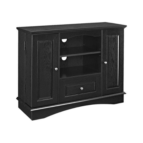 Walker Edison - Rustic Traditional TV Stand Cabinet for Most TVs Up to 50" - Black_0