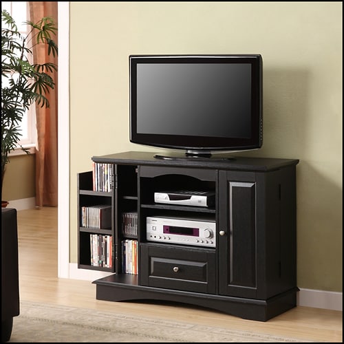 Walker Edison - Rustic Traditional TV Stand Cabinet for Most TVs Up to 50" - Black_5