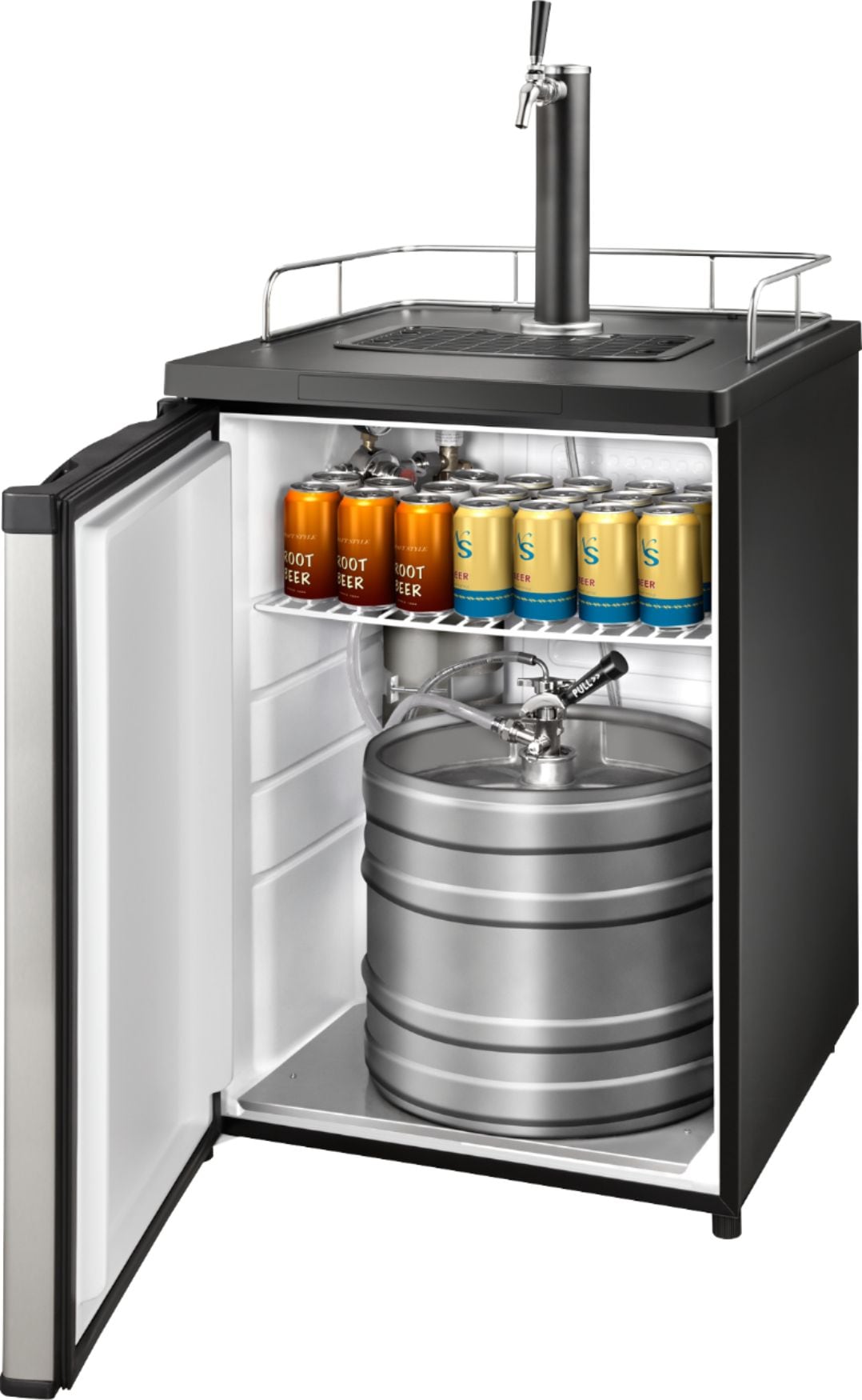 Insignia™ - 5.6 Cu. Ft. 1-Tap Beverage Cooler Kegerator - Stainless steel_4