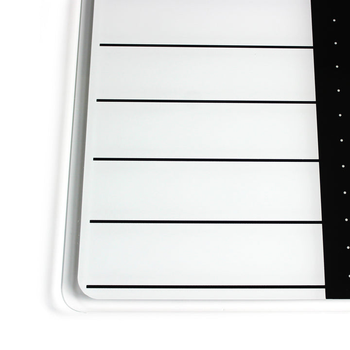 Floortex Glass Magnetic Planning Board 17" x 23" in White & Black - White_2