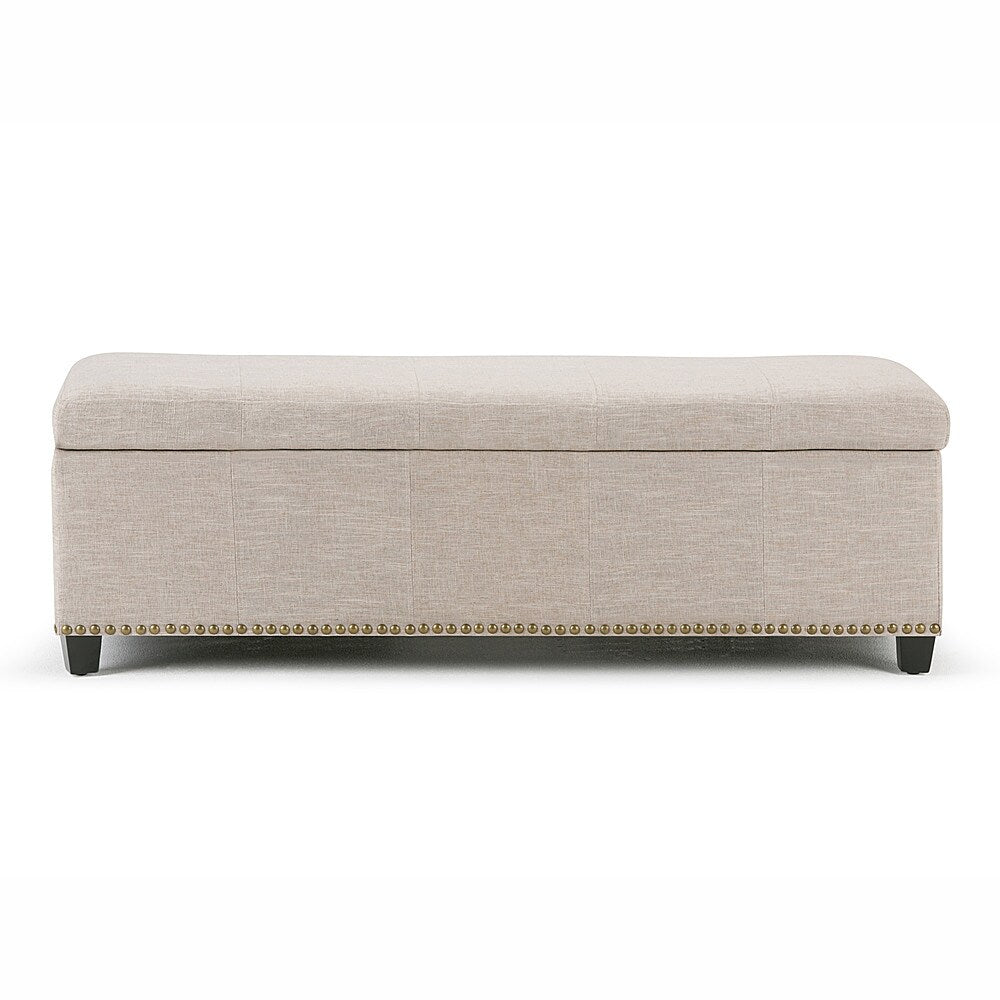 Simpli Home - Kingsley Rectangular Polyester Bench Ottoman With Inner Storage - Natural_2