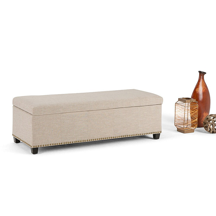 Simpli Home - Kingsley Rectangular Polyester Bench Ottoman With Inner Storage - Natural_3