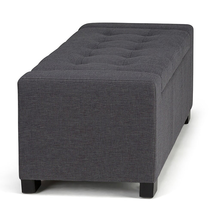 Simpli Home - Laredo Rectangular Polyester Bench Ottoman With Inner Storage - Slate Gray_6