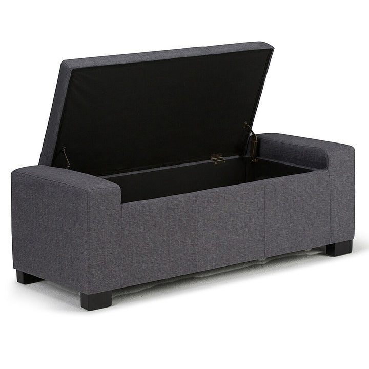 Simpli Home - Laredo Rectangular Polyester Bench Ottoman With Inner Storage - Slate Gray_5