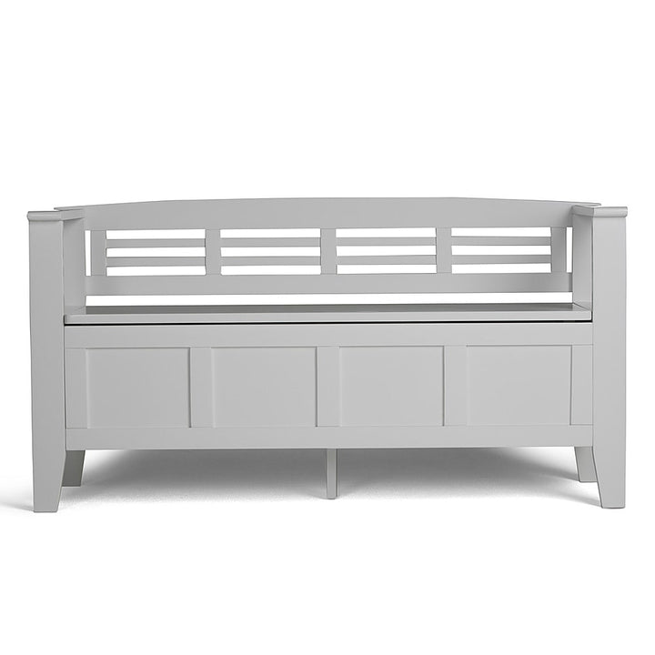 Simpli Home - Adams Entryway Storage Bench With Backrest - White_2