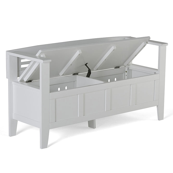 Simpli Home - Adams Entryway Storage Bench With Backrest - White_6