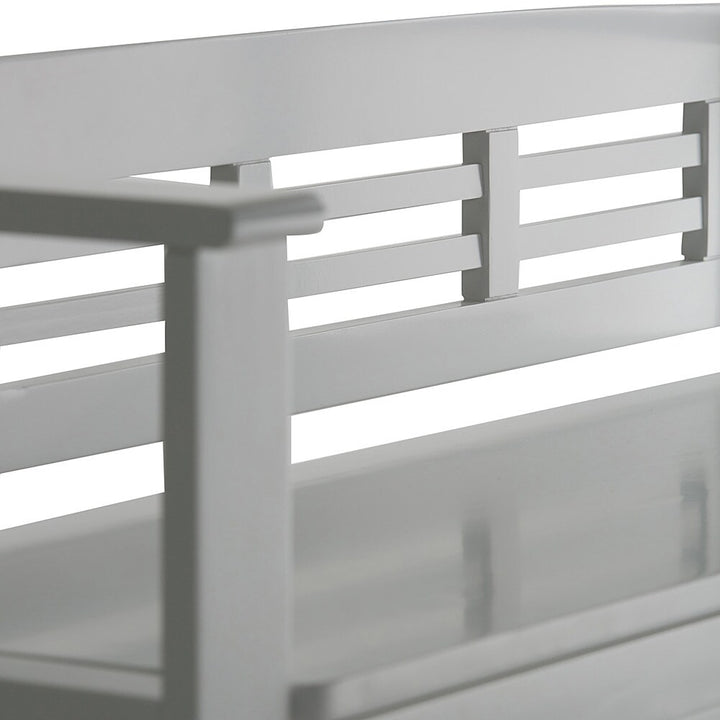 Simpli Home - Adams Entryway Storage Bench With Backrest - White_7