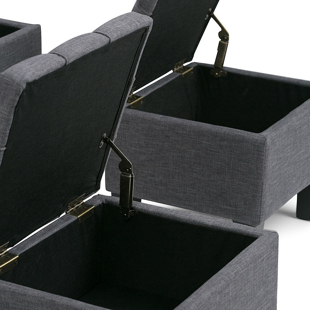 Simpli Home - Dover Rectangular Polyester Fabric Storage Ottoman Bench (Set of 3) - Slate Gray_8