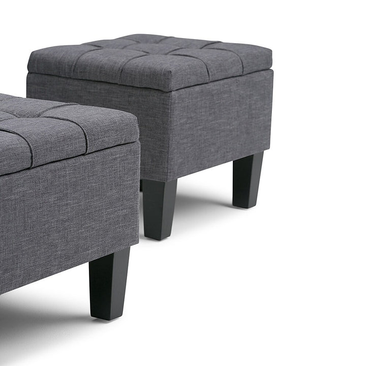 Simpli Home - Dover Rectangular Polyester Fabric Storage Ottoman Bench (Set of 3) - Slate Gray_4