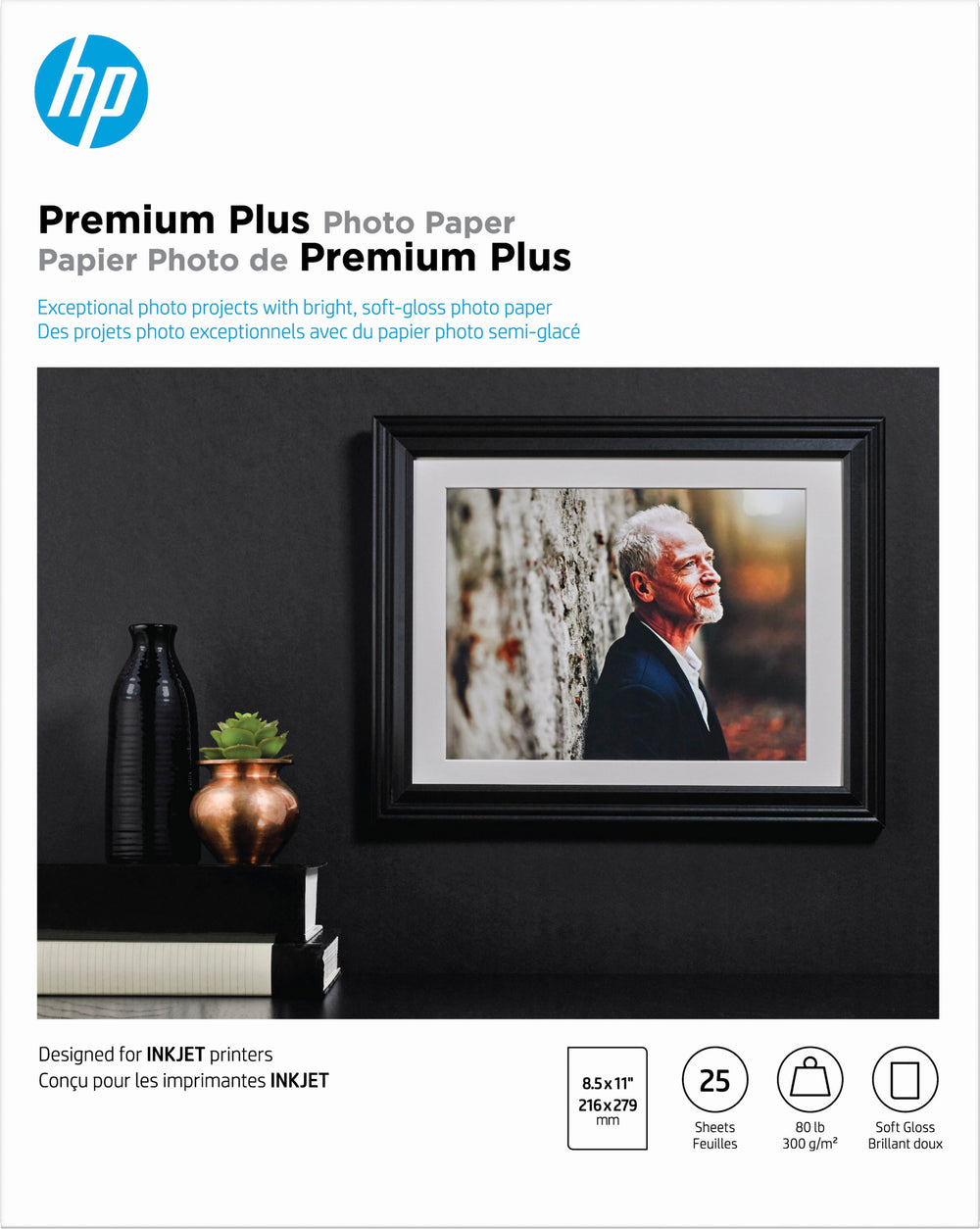 HP - Premium Plus Soft Glossy 8.5" x 11" Inkjet Photo Paper - 25 Count - White_1