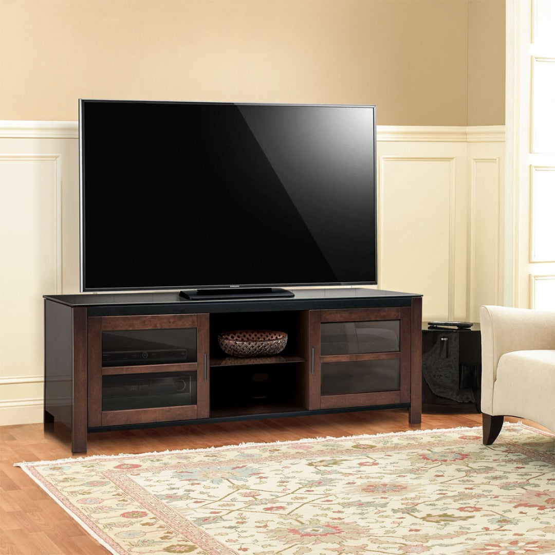Insignia™ - TV Stand for Most Flat-Panel TVs Up to 70" - Black/Brown_5