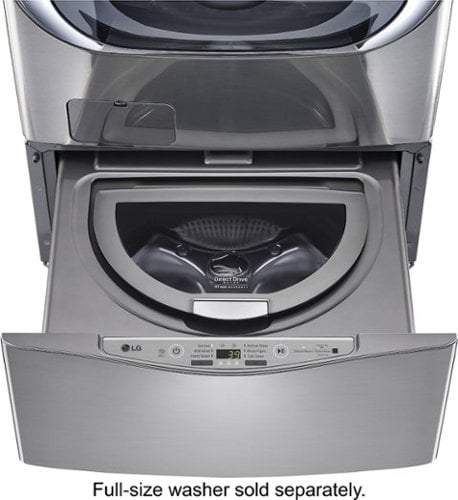 LG - SideKick 1.0 Cu. Ft. High-Efficiency Smart Top Load Pedestal Washer with 3-Motion Technology - Graphite steel_0