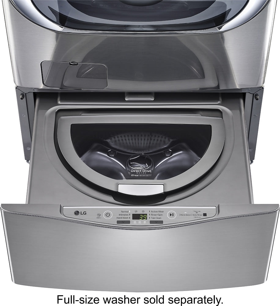 LG - SideKick 1.0 Cu. Ft. High-Efficiency Smart Top Load Pedestal Washer with 3-Motion Technology - Graphite steel_1