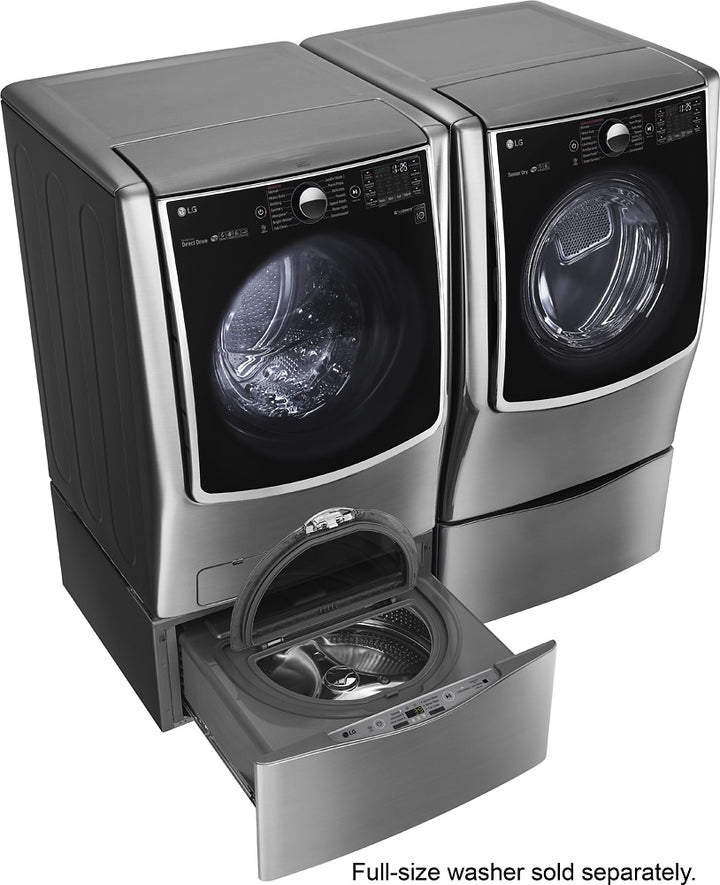 LG - SideKick 1.0 Cu. Ft. High-Efficiency Smart Top Load Pedestal Washer with 3-Motion Technology - Graphite steel_7