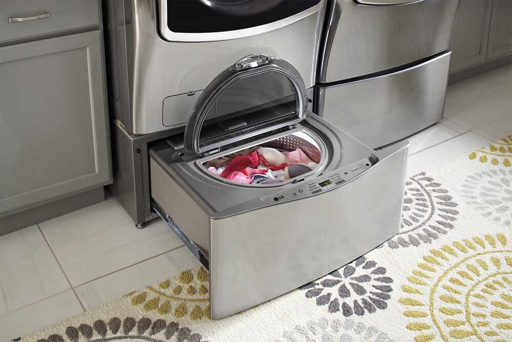 LG - SideKick 1.0 Cu. Ft. High-Efficiency Smart Top Load Pedestal Washer with 3-Motion Technology - Graphite steel_6