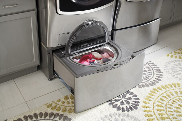 LG - SideKick 1.0 Cu. Ft. High-Efficiency Smart Top Load Pedestal Washer with 3-Motion Technology - Graphite steel_6
