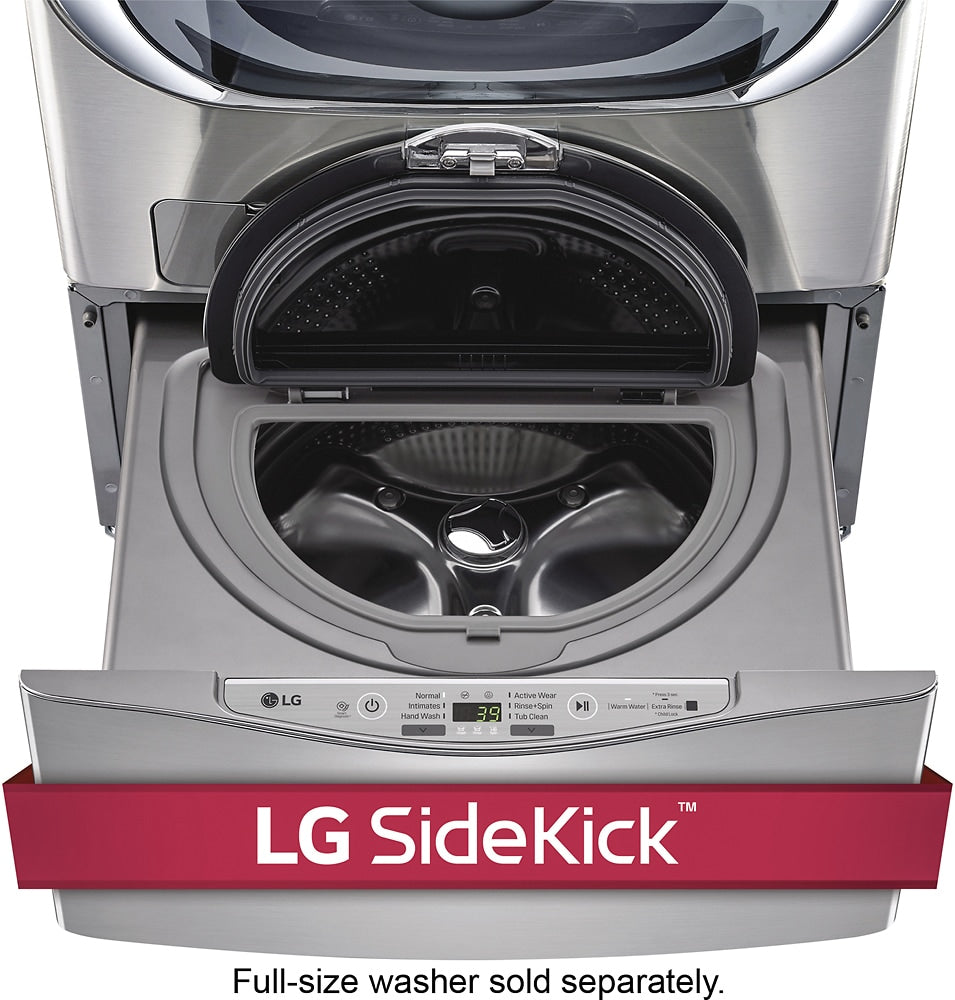 LG - SideKick 1.0 Cu. Ft. High-Efficiency Smart Top Load Pedestal Washer with 3-Motion Technology - Graphite steel_3