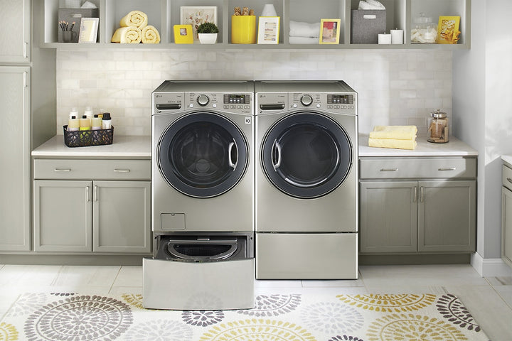 LG - SideKick 1.0 Cu. Ft. High-Efficiency Smart Top Load Pedestal Washer with 3-Motion Technology - Graphite steel_16