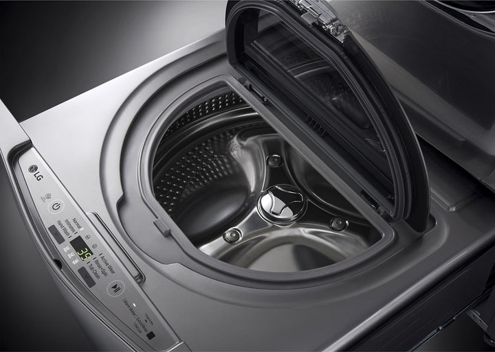 LG - SideKick 1.0 Cu. Ft. High-Efficiency Smart Top Load Pedestal Washer with 3-Motion Technology - Graphite steel_13