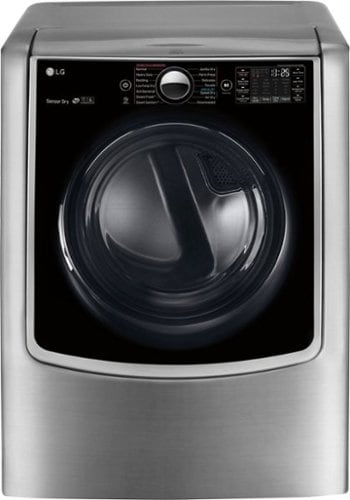 LG - 9.0 Cu. Ft. Smart Electric Dryer with Steam and Sensor Dry - Graphite steel_0