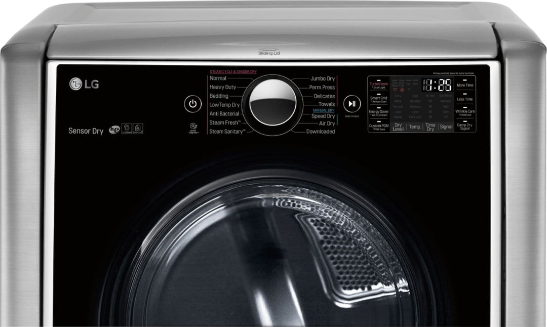 LG - 9.0 Cu. Ft. Smart Electric Dryer with Steam and Sensor Dry - Graphite steel_21