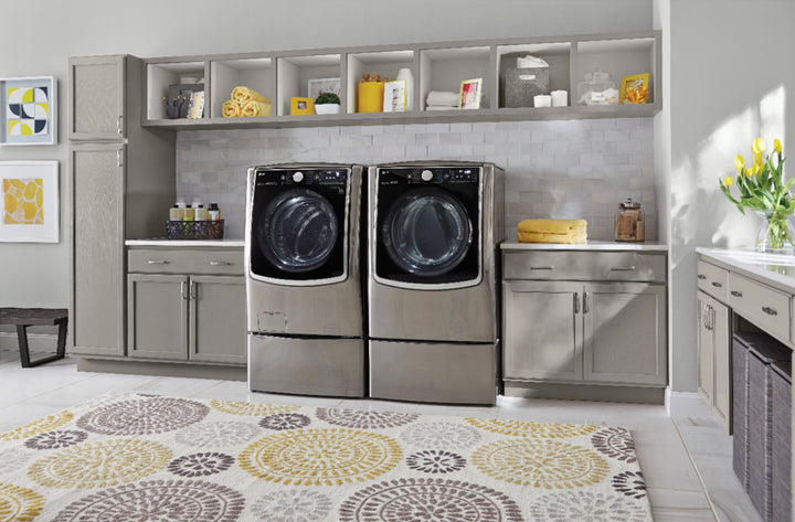 LG - 9.0 Cu. Ft. Smart Electric Dryer with Steam and Sensor Dry - Graphite steel_9