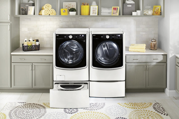 LG - SideKick 1.0 Cu. Ft. High-Efficiency Smart Top Load Pedestal Washer with 3-Motion Technology - White_4