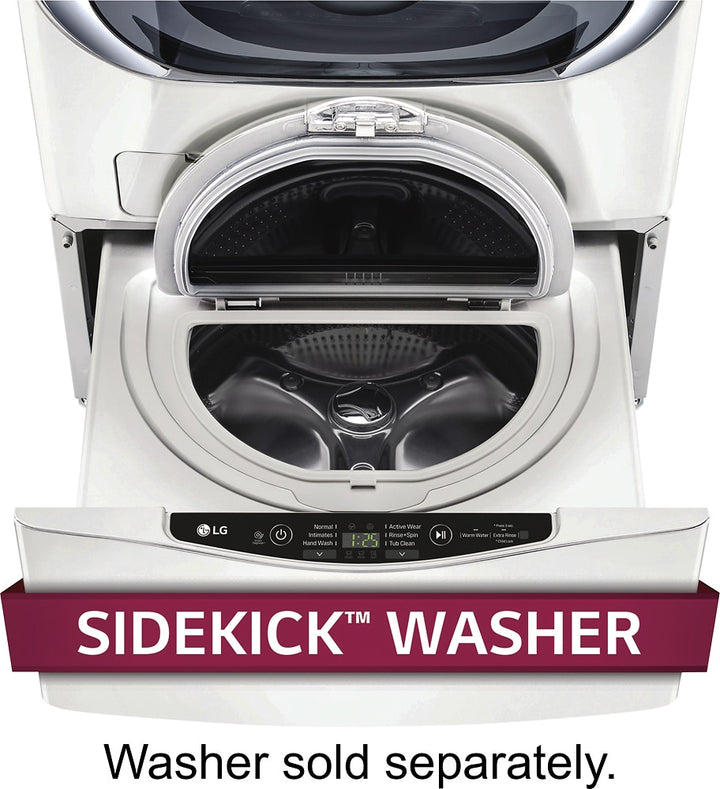 LG - SideKick 1.0 Cu. Ft. High-Efficiency Smart Top Load Pedestal Washer with 3-Motion Technology - White_3