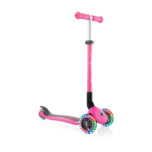 PRIMO Foldable Youth Scooter w/ Lights Neon Pink_0