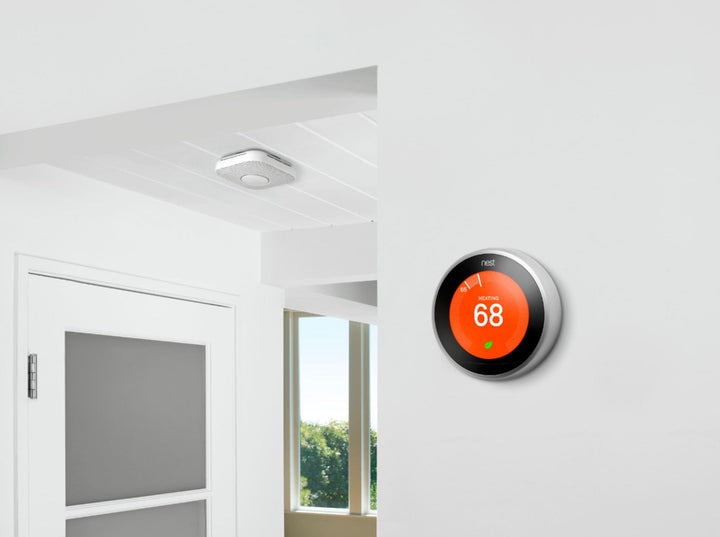 Google - Nest Learning Smart Wifi Thermostat - Stainless Steel_3